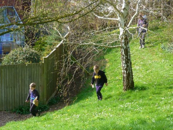 The hilly park area behind the houses, Blackbrook