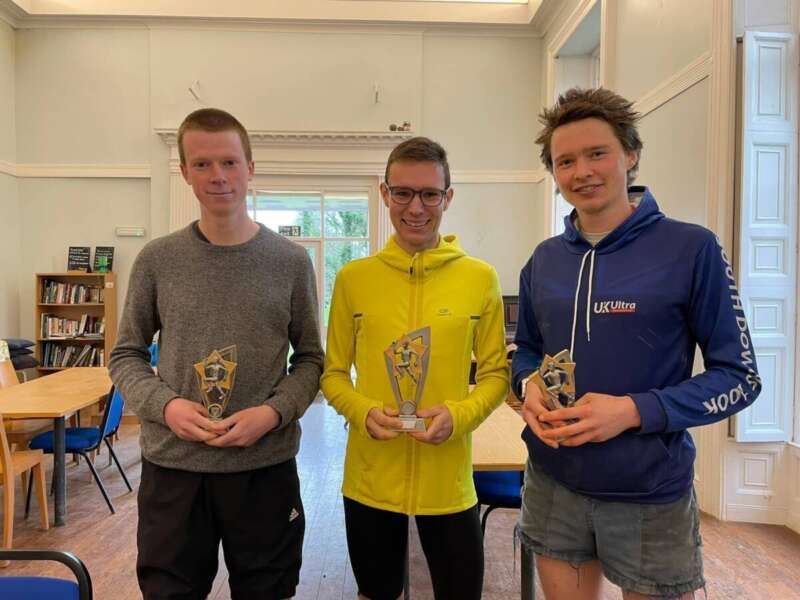 Trophy winners Oliver Rant. Michael Sandiford and Adam Fieldhouse