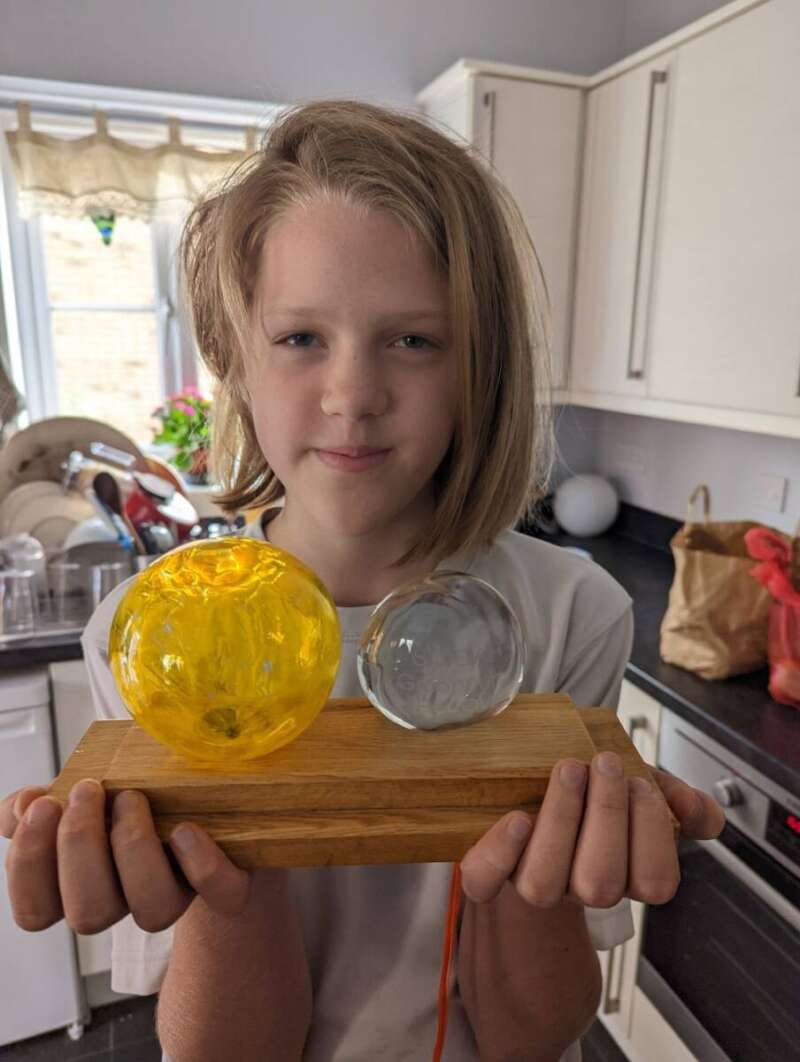 Al after unboxing her Yellow trophy