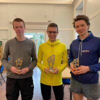 Trophy winners Oliver Rant. Michael Sandiford and Adam Fieldhouse