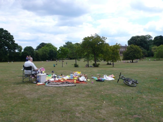 A lovely picnic at Upton about to be disturbed by nylon-clad, sweaty, gurning orienteers