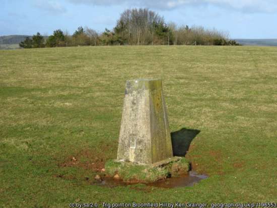 trig point on Broomfield Hill