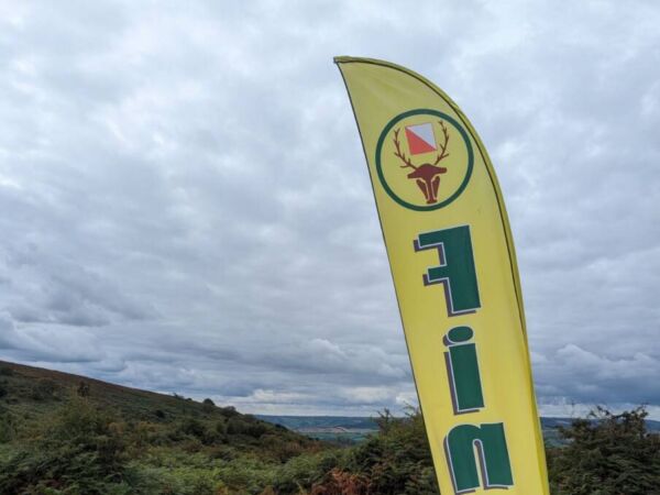 The finish flag at Triscombe Stone