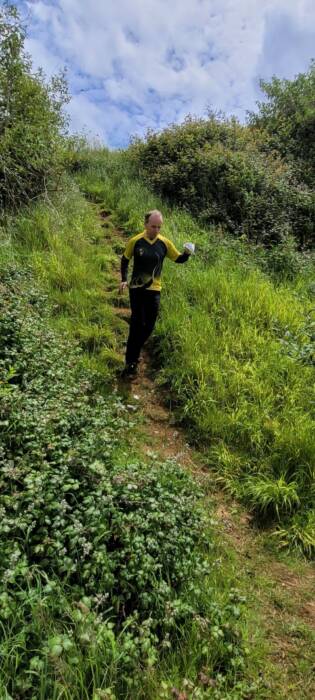 Richard staying on two feet down the slope