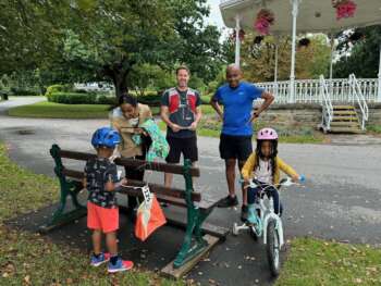 Family Team by the bandstand