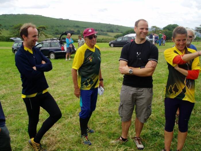 At Hound Tor for the Devon Relays, Aug 14. With Richard, Roger & Angela